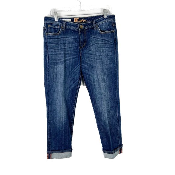 Kut from the Kloth Denim - KUT from the Kloth Catherine Slim Boyfriend Jeans Cuffed Hem Size 10 EUC T2273